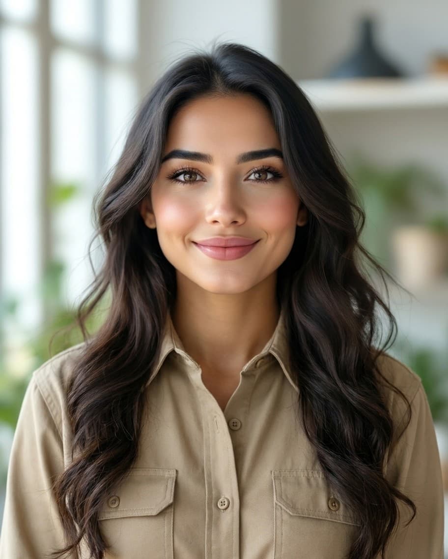 Maria dressed for a epoxy flooring business, answering the phone as part of your crew